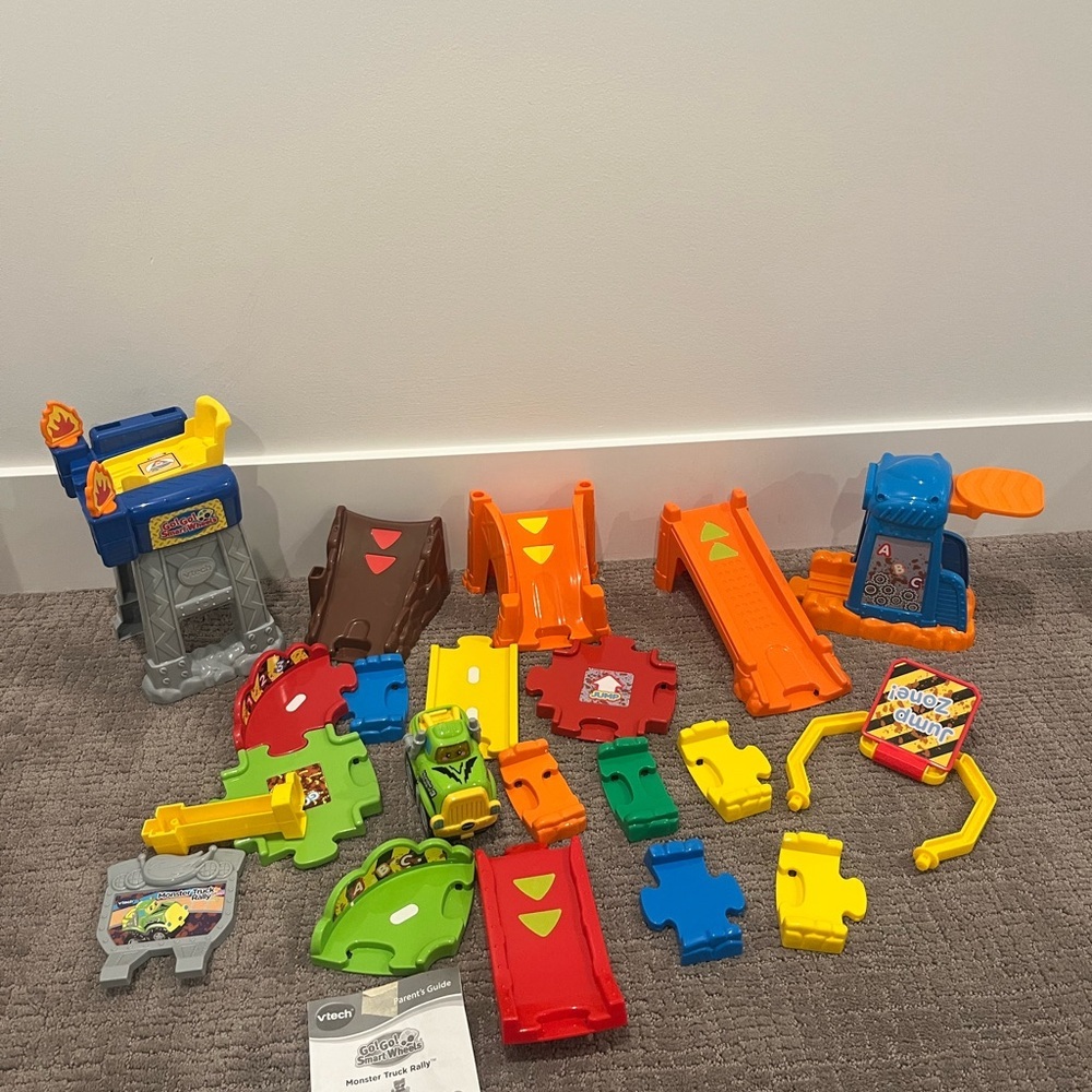 Blue and Orange Cars and Vehicles Play Set